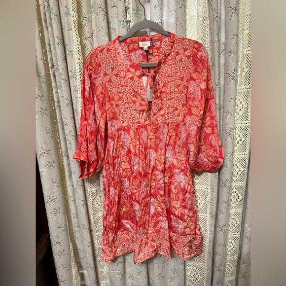 Elan Dresses & Skirts - Elan NWT Coral Boho Floral Peasant Dress Small